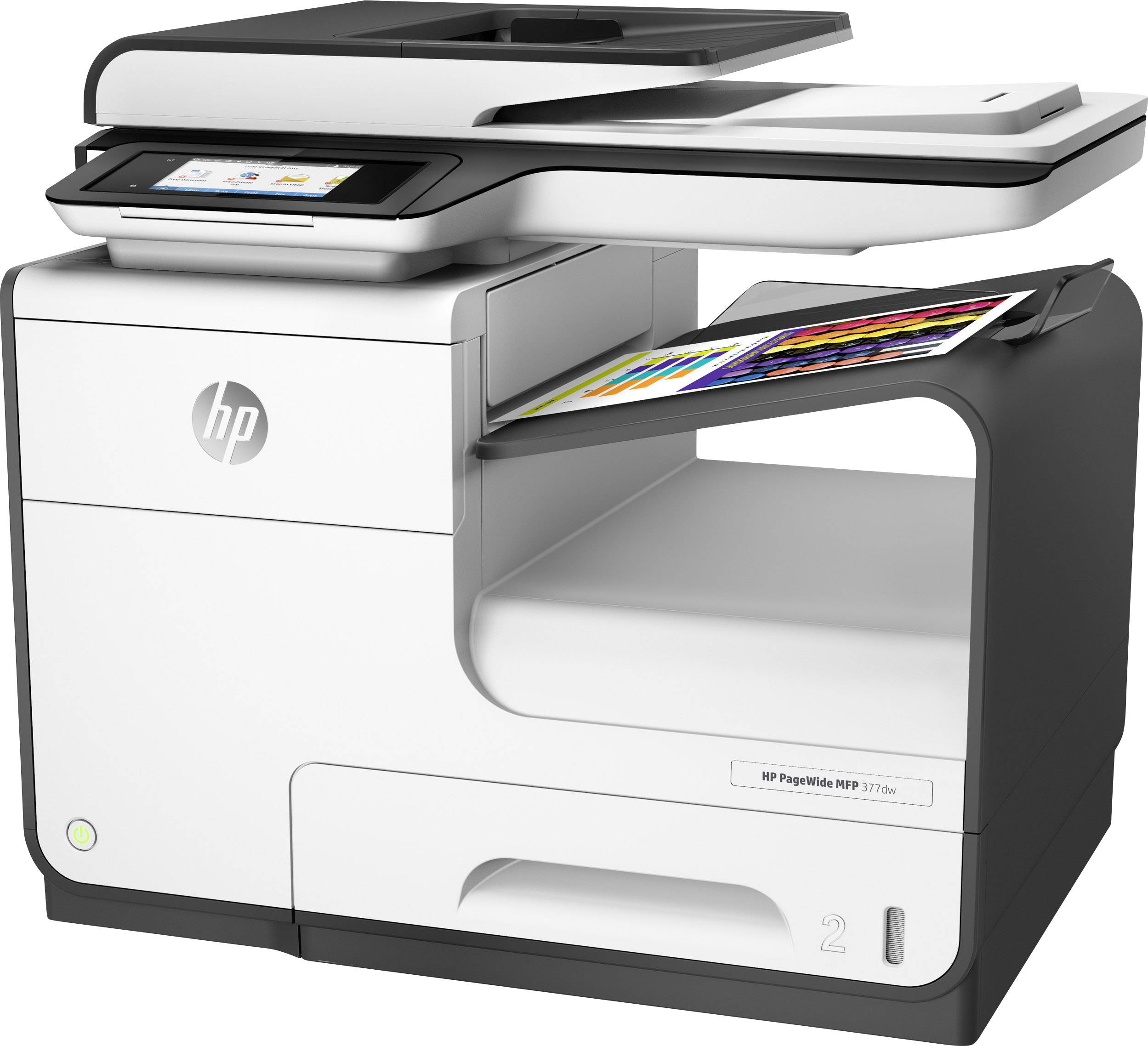 HP PageWide MFP 377 dw Multifunktionsdrucker Tintenstrahl Farbe A4 Drucker, Scanner, Kopierer, Fax LAN, WLAN, NFC, Duplex, Duplex-ADF