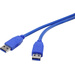 Renkforce USB-Kabel USB 3.2 Gen1 (USB 3.0 / USB 3.1 Gen1) USB-A Stecker 0.50m Blau vergoldete Steckkontakte RF-4369443