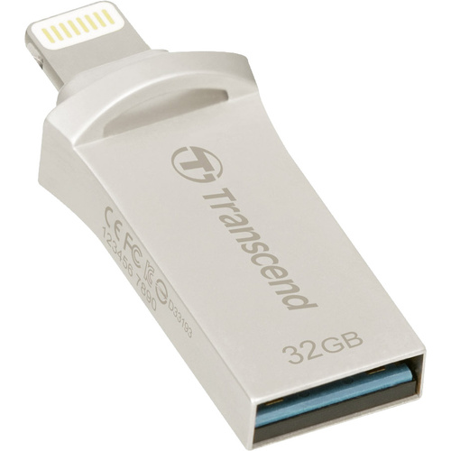 Transcend JetDrive™ Go 500 USB-Zusatzspeicher Smartphone/Tablet Silber 32GB USB 3.2 Gen 2 (USB 3.1), Lightning