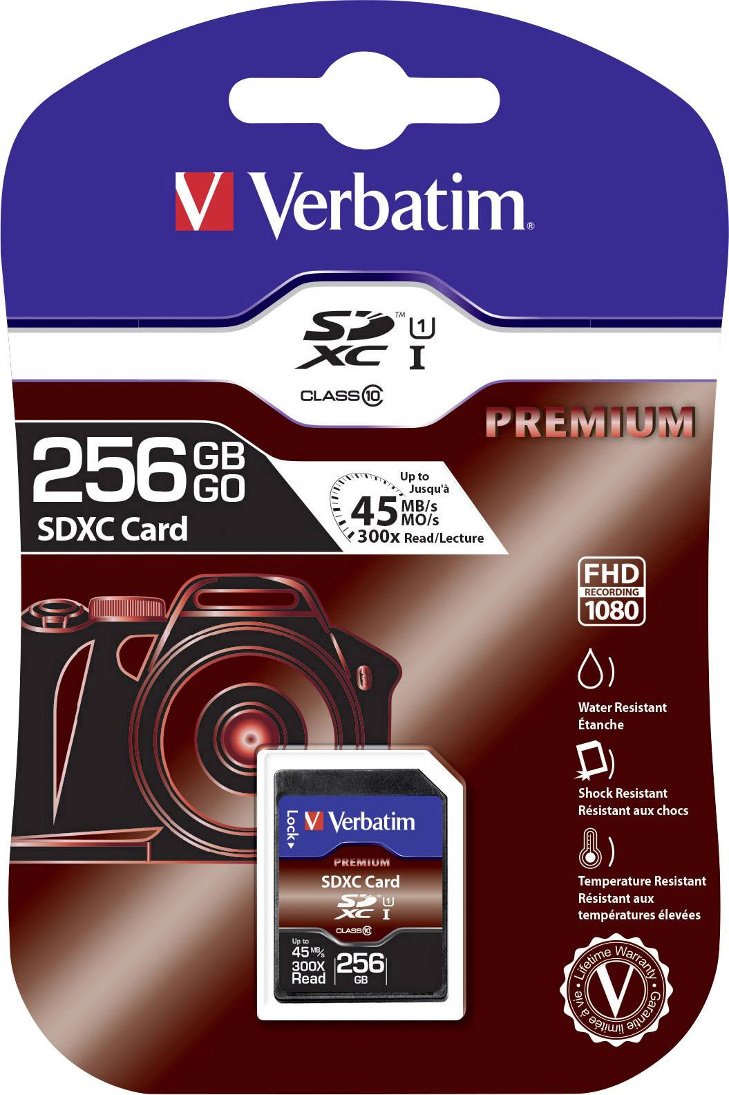 Verbatim Premium SDXC-Karte 256 GB Class 10, UHS-I