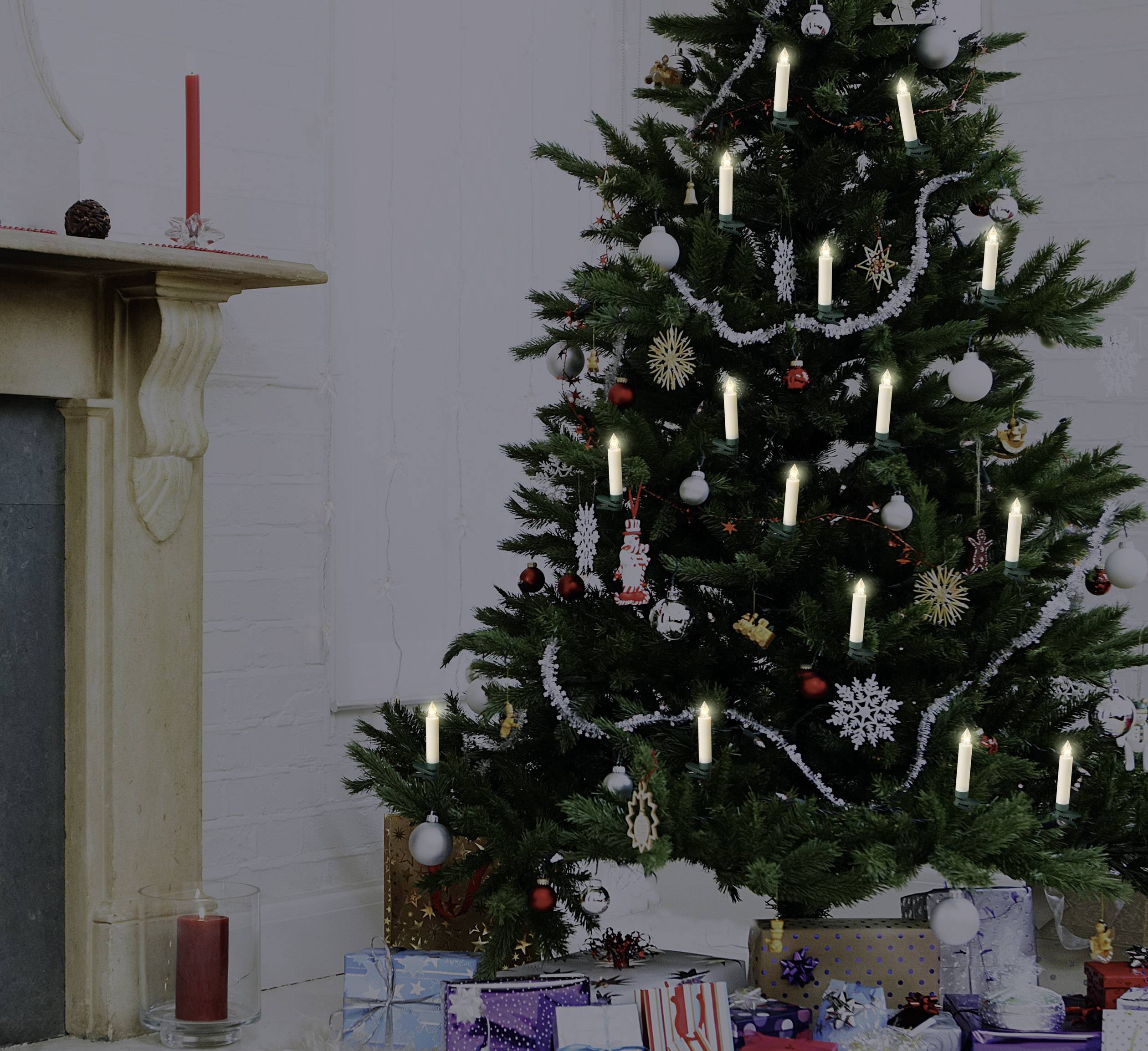 Polarlite PL-8388735 Funk-Weihnachtsbaum-Beleuchtung Kerze Innen batteriebetrieben Anzahl Leuchtmittel 10 LED Warmweiß