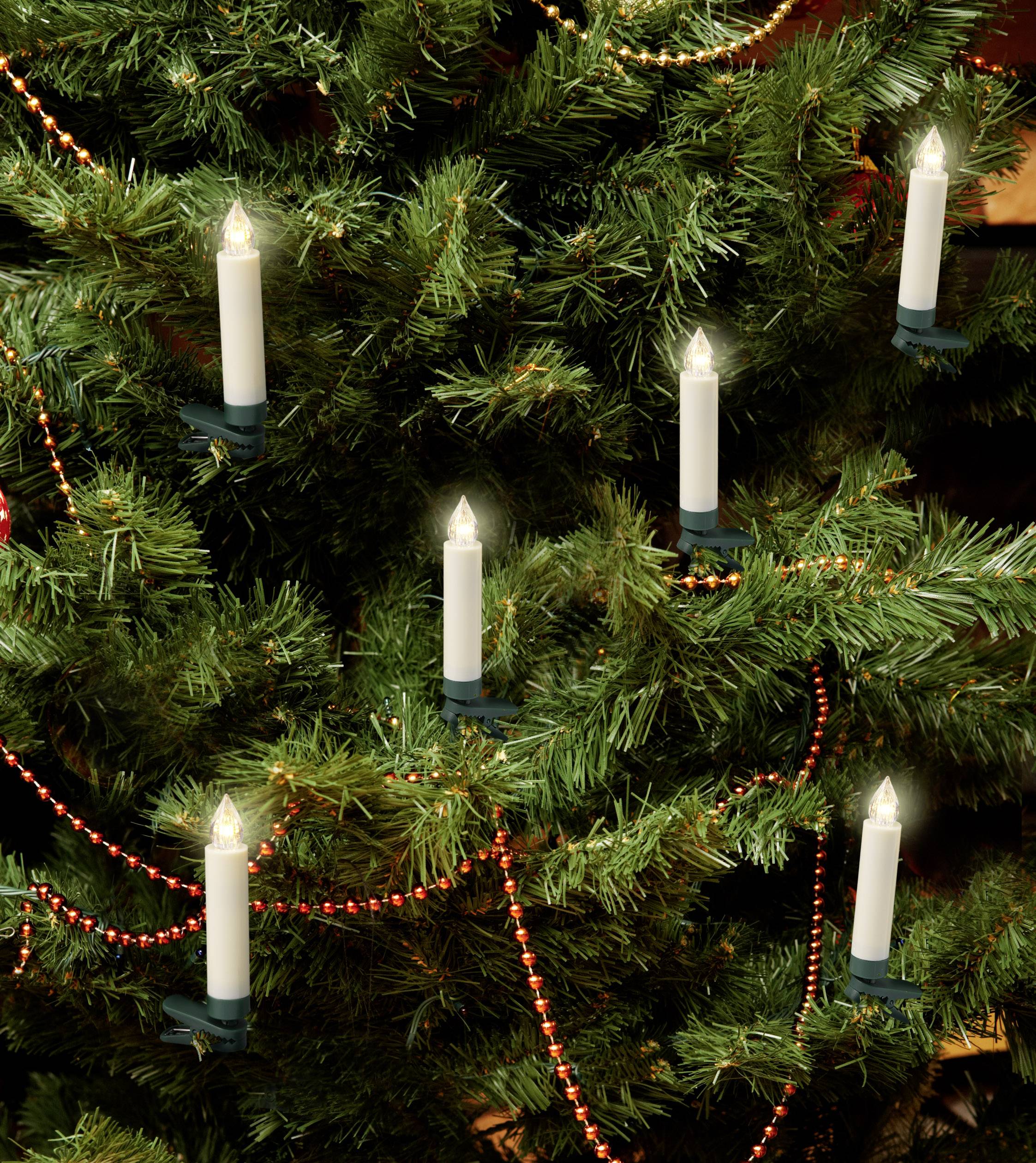 Polarlite PL-8388735 Funk-Weihnachtsbaum-Beleuchtung Kerze Innen batteriebetrieben Anzahl Leuchtmittel 10 LED Warmweiß