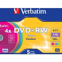 Verbatim 43297 DVD+RW Rohling 4.7GB 5 St. Slimcase Farbig Verbatim 43297 DVD+RW Rohling 4.7GB 5 St. Slimcase Farbig