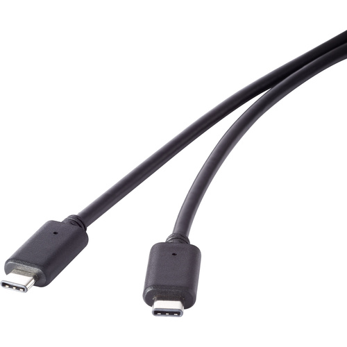 Renkforce Câble USB USB 3.2 Gen2x2 USB-C® mâle, USB-C® mâle 1.00 m noir contacts dorés RF-4381071