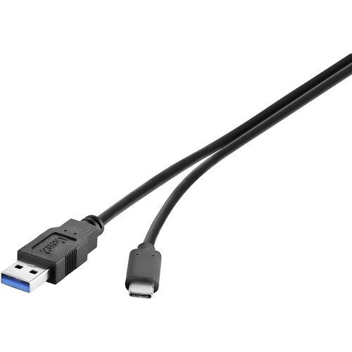 Renkforce Câble USB USB 3.2 Gen1 (USB 3.0) USB-A mâle, USB-C® mâle 1.80 m noir contacts dorés RF-4381083