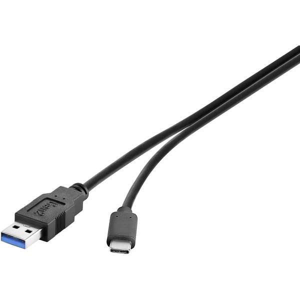 Roline green USB-Kabel USB 3.2 Gen1 (USB 3.0 / USB 3.1 Gen1) USB-A Stecker, USB-C® Stecker 0.50m Schwarz Geschirmt, TPE-Mantel