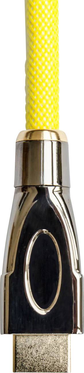 Python HDMI Anschlusskabel 25.00 m Gelb GC-M0034 4K UHD, vergoldete Steckkontakte, Aluminium-Stecker HDMI-Kabel