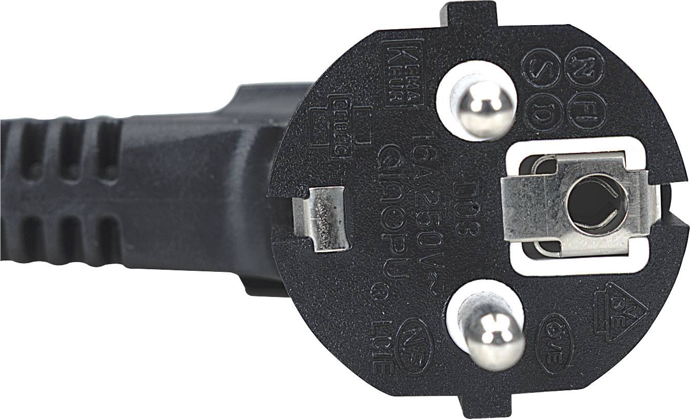 Manhattan Strom Anschlusskabel [1x Schutzkontakt-Stecker - 1x Kaltgeräte-Buchse C13] 1.80 m Schwarz