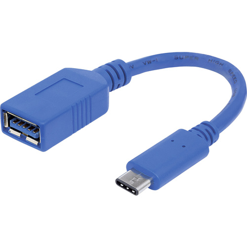 Manhattan USB 2.0, USB 3.2 Gen 1 (USB 3.0) Adapter [1x USB 3.2 Gen 1 Buchse A (USB 3.0) - 1x USB-C® Stecker] 353540 Einzelschirm