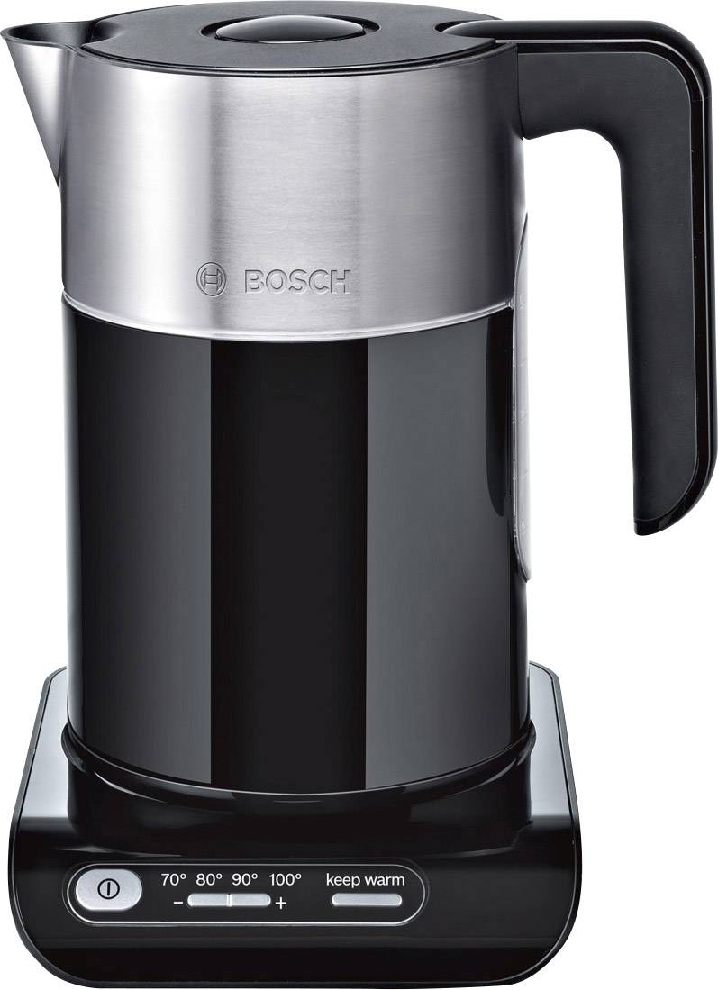 Bosch Haushalt TWK8613P Wasserkocher Schwarz, Edelstahl (gebürstet) Fassungsvermögen: 1500 ml
