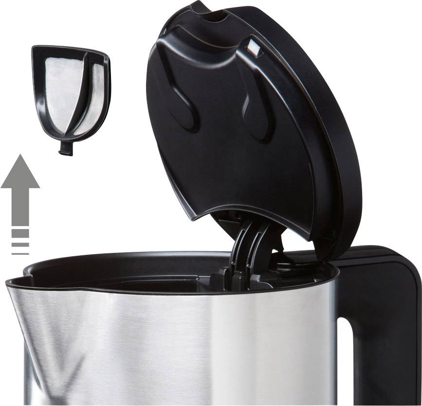 Bosch Haushalt TWK8613P Wasserkocher Schwarz, Edelstahl (gebürstet) Fassungsvermögen: 1500 ml