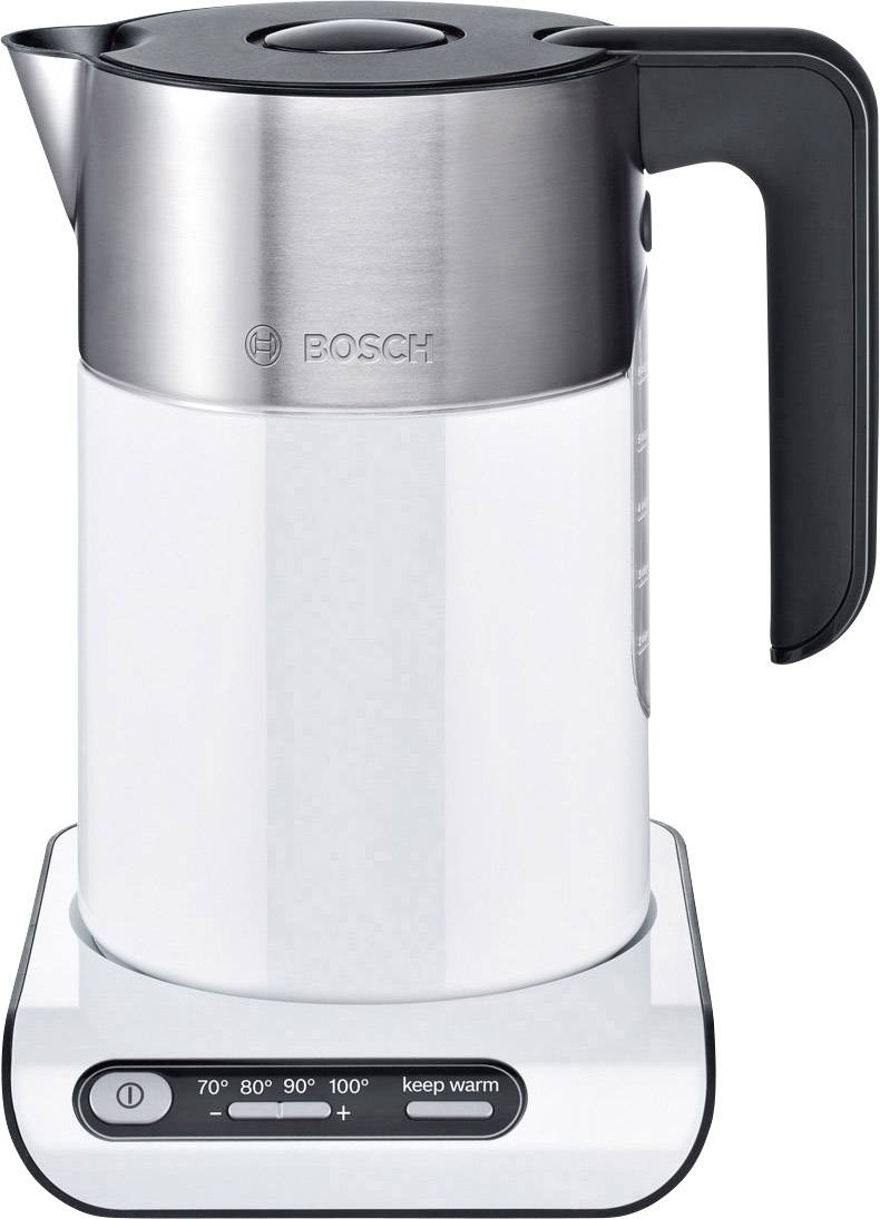 Bosch Haushalt TWK8611 Wasserkocher Weiß, Anthrazit, Edelstahl (gebürstet) Fassungsvermögen: 1500 ml