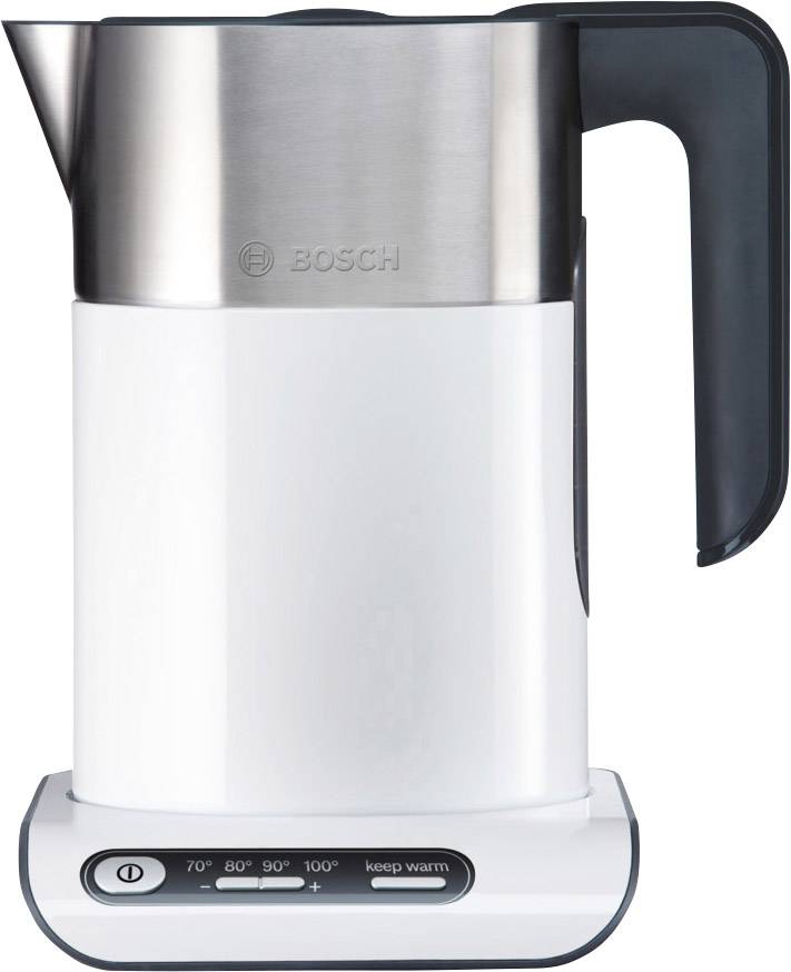 Bosch Haushalt TWK8611 Wasserkocher Weiß, Anthrazit, Edelstahl (gebürstet) Fassungsvermögen: 1500 ml