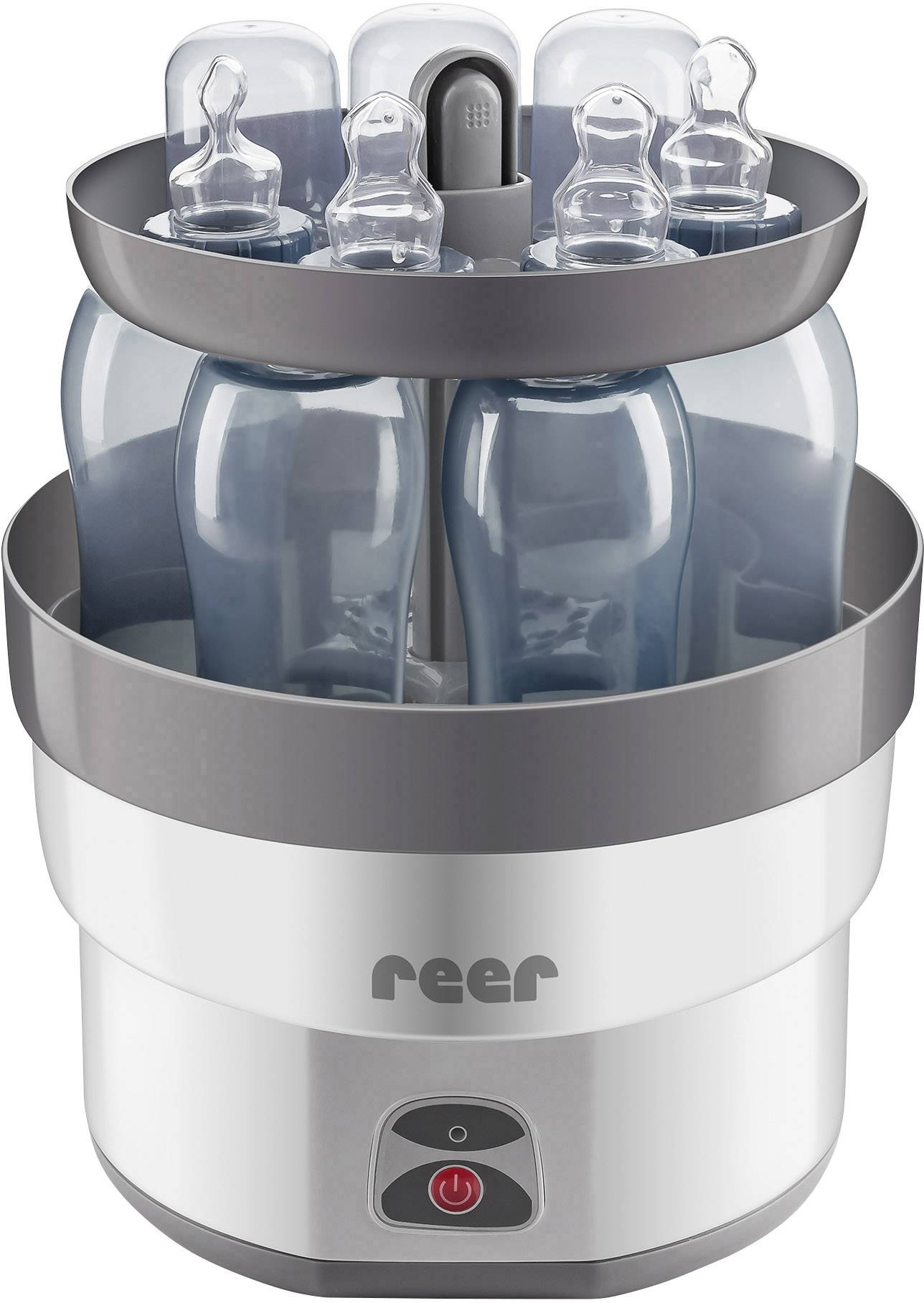 REER VapoMax Babyflaschensterilisator Silber, Schwarz