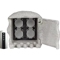 Heitronic 37504 Gartensteckdose 4fach Grau mit Fernbedienung, Steinoptik Heitronic 37504 Gartensteckdose 4fach Grau mit Fernbedienung, Steinoptik