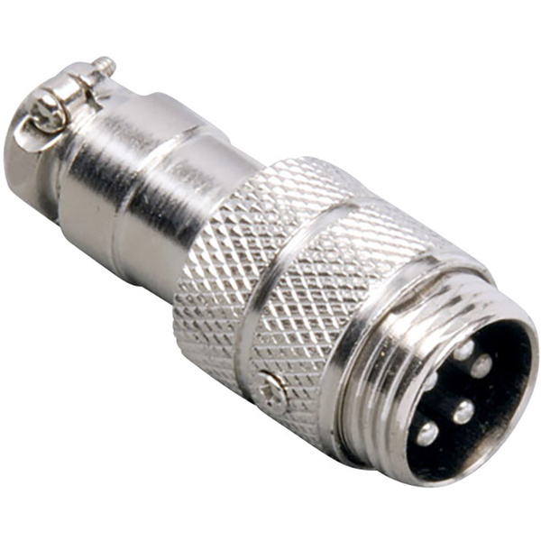 BKL Electronic 0206001 Miniatur-DIN-Rundsteckverbinder Stecker, gerade Polzahl: 4 Silber