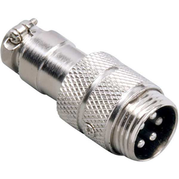 BKL Electronic 0206003 Miniatur-DIN-Rundsteckverbinder Stecker, gerade Polzahl: 6 Silber 1St.