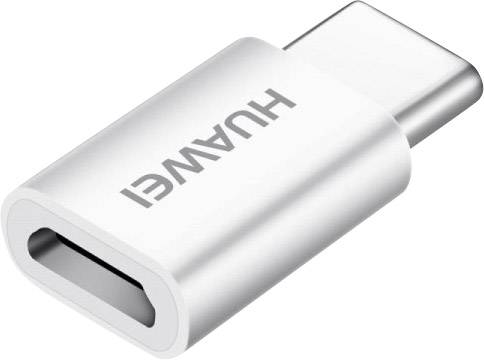 USB-C-Adapter von Huawei, silberfarben, kompakt und robust, dient zum Anschluss von USB-C-Geräten an USB-A-Ports.