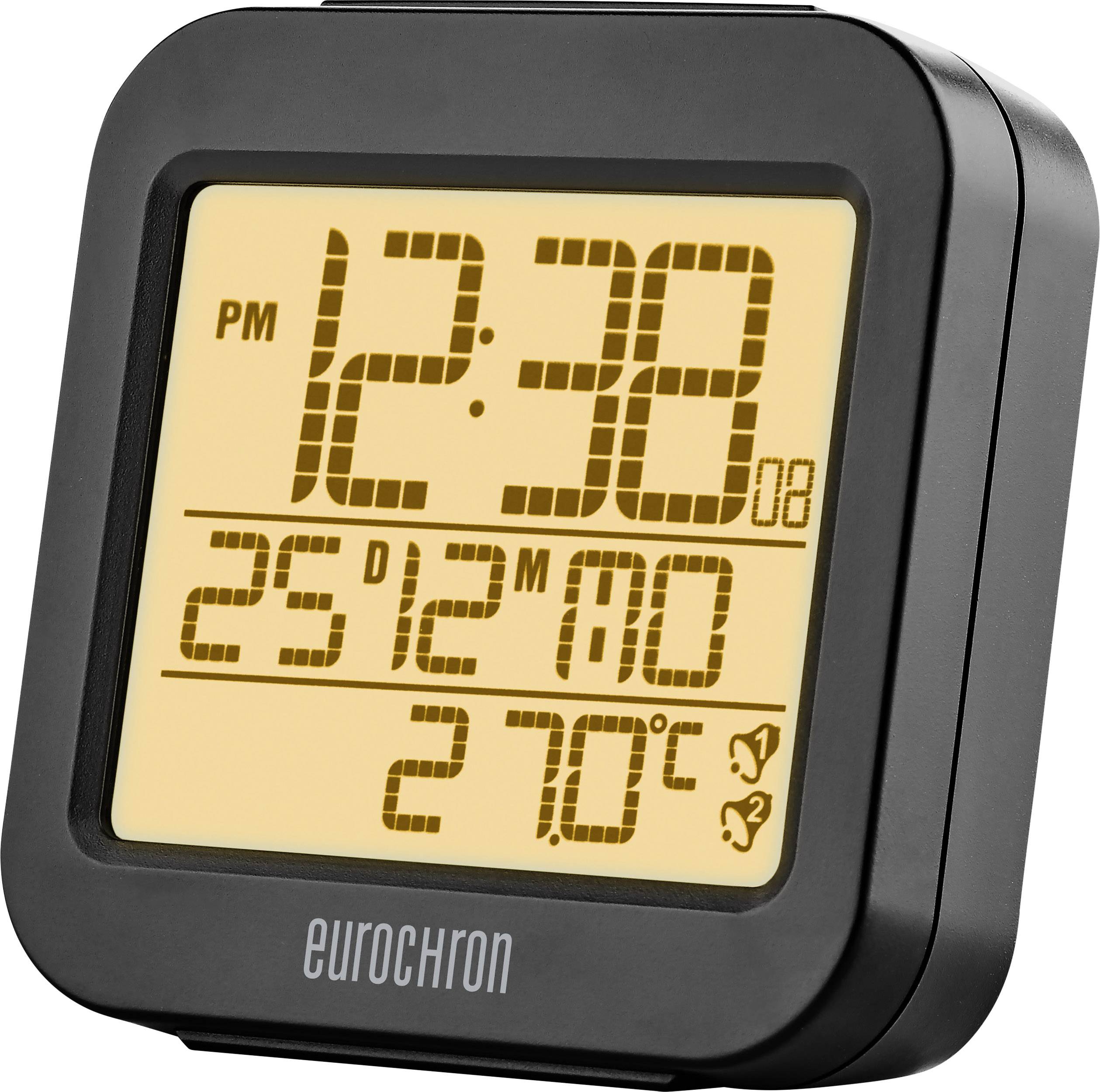 Eurochron RC130 Funk Wecker Anthrazit Alarmzeiten 2