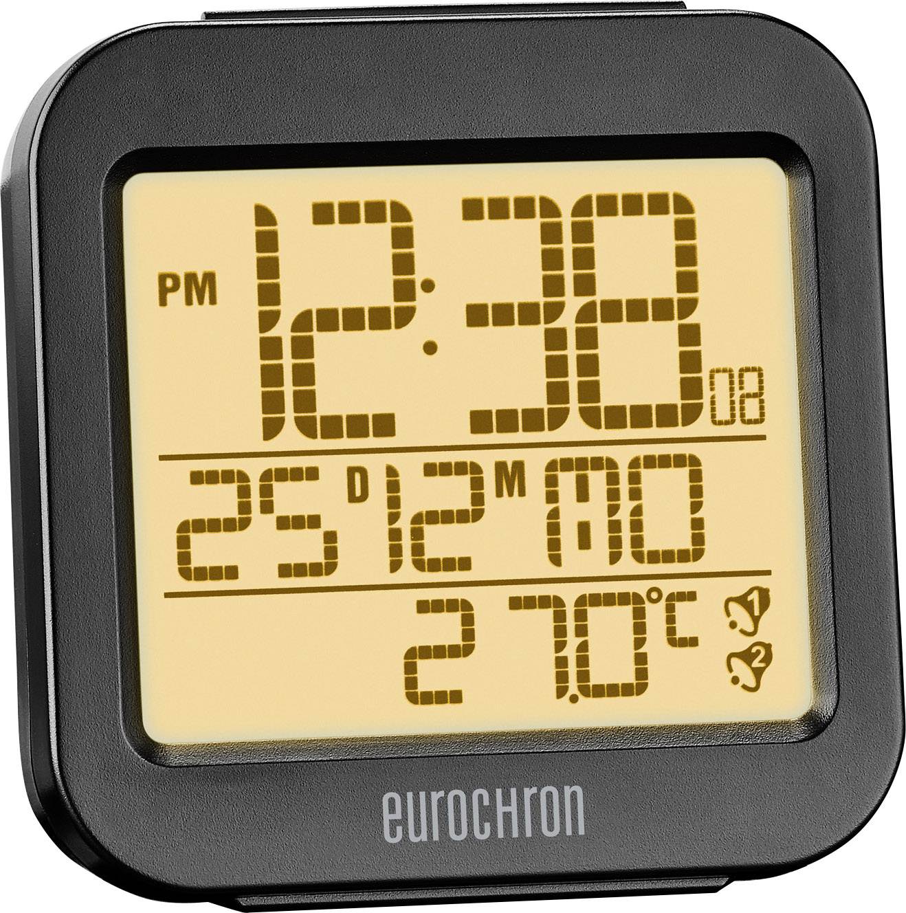 Eurochron RC130 Funk Wecker Anthrazit Alarmzeiten 2