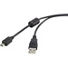 Renkforce USB-Kabel USB 2.0 USB-A Stecker 1.50m Schwarz mit Ferritkern, vergoldete Steckkontakte RF-4536474