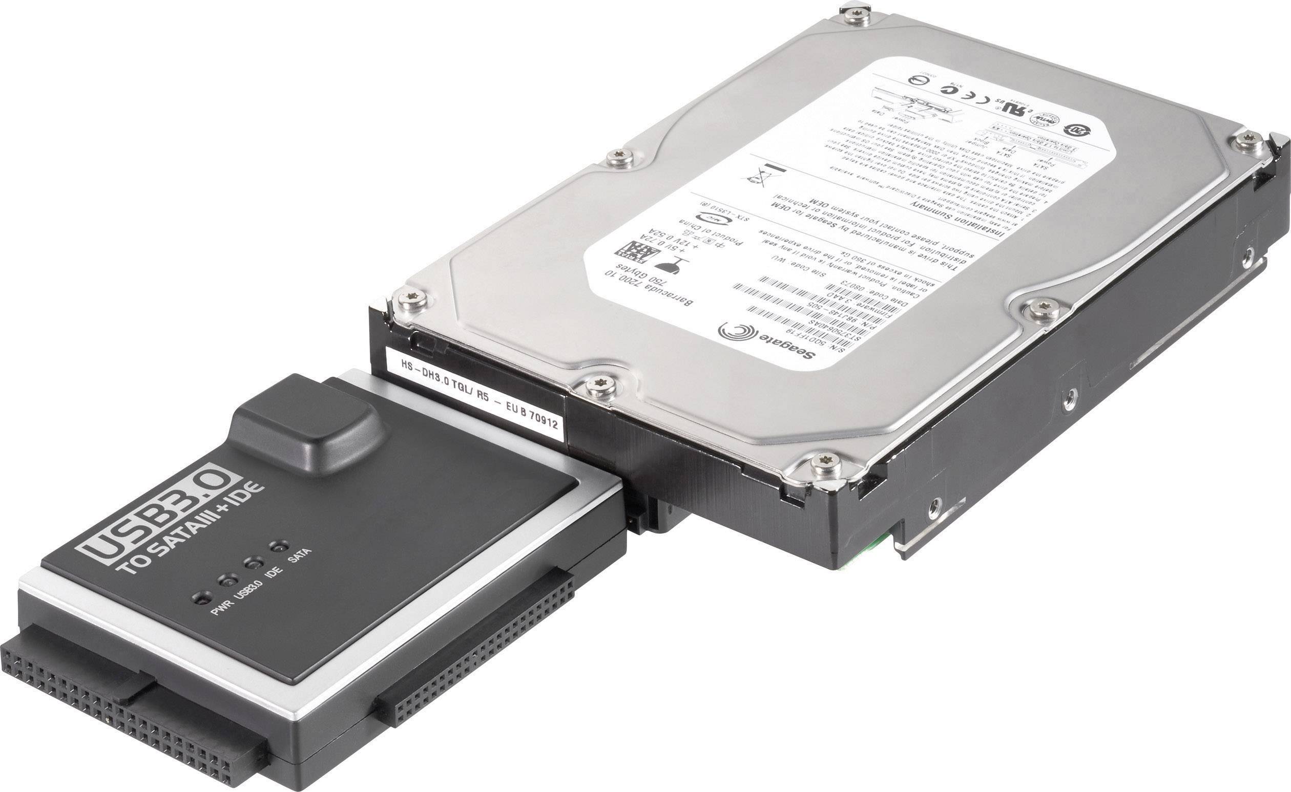 USB 3.2 Gen 1 (USB 3.0) Konverter [1x USB 3.2 Gen 1 Stecker A (USB 3.0) - 1x IDE-Buchse 40pol., IDE-Buchse 44pol., SATA-Kombi-Stecker 7+15pol.] 1.20