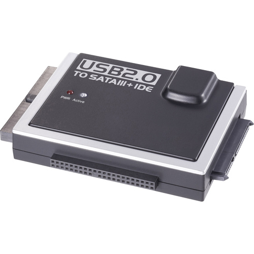 USB 2.0 Konverter [1x USB 2.0 Stecker A - 1x IDE-Buchse 40pol., IDE-Buchse 44pol., SATA-Kombi-Stecker 7+15pol.]