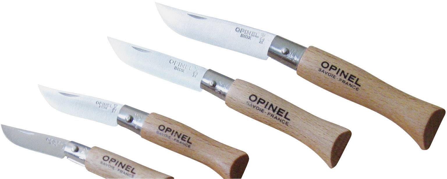 Opinel N°08 254119 Taschenmesser mit Holster Holz, Chrom