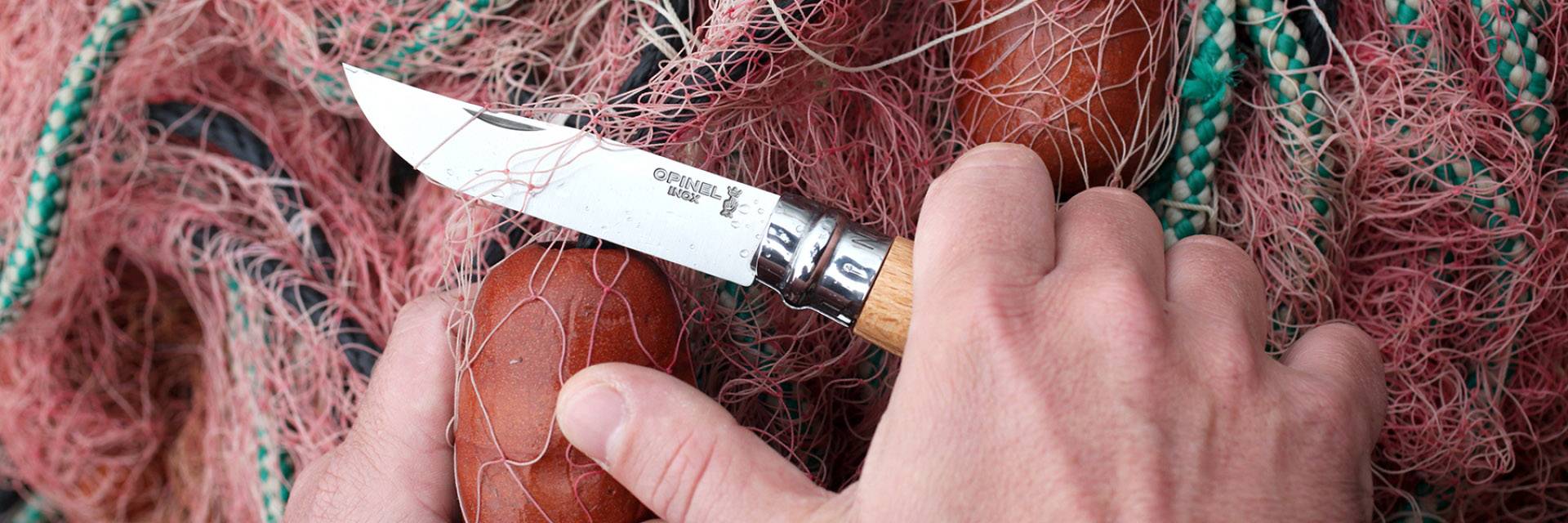 Opinel N°08 254119 Taschenmesser mit Holster Holz, Chrom