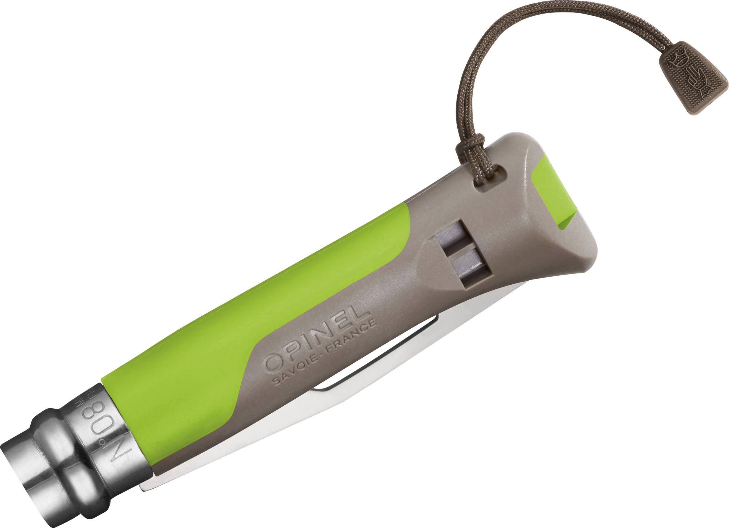 Opinel N°08 Outdoor 254311 Outdoormesser mit Fangriemen Grün