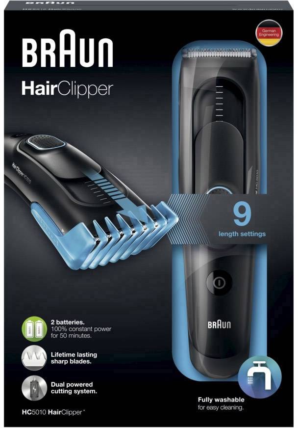 Braun HC 5010 Clipper Haarschneider abwaschbar Schwarz