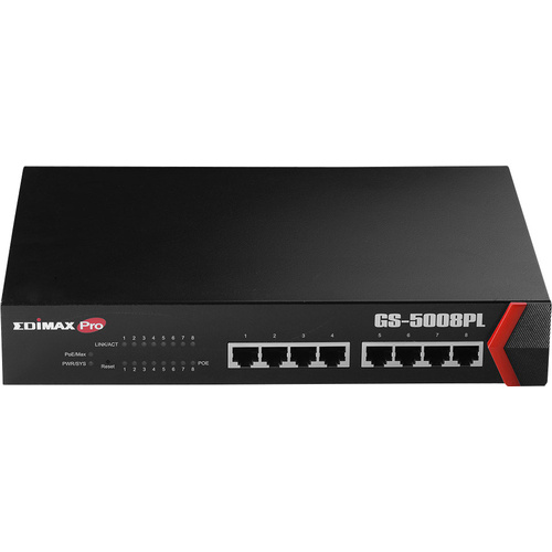 EDIMAX Pro GS-5008PL Netzwerk Switch RJ45 8 Port 1 GBit/s PoE-Funktion