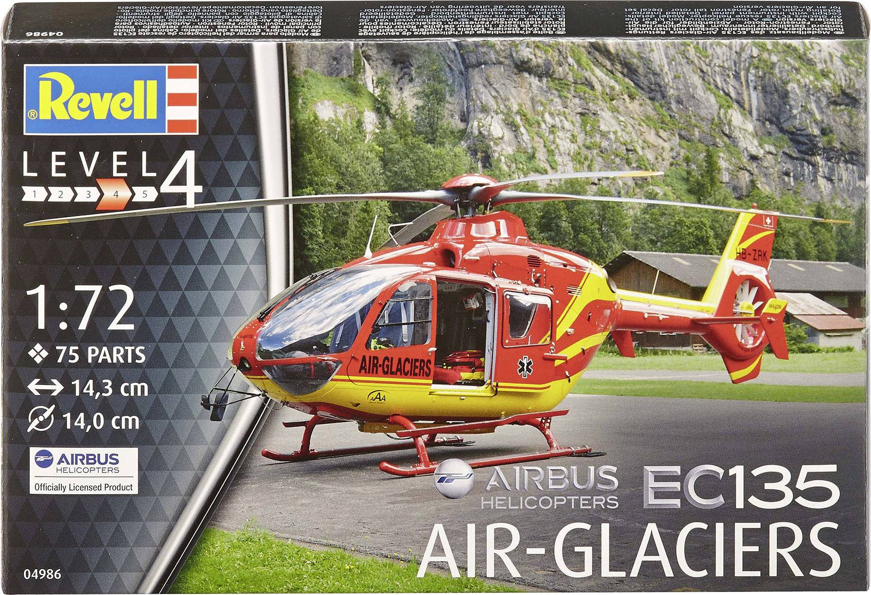 Revell 04986 Airbus EC-135 Air-Glaciers Helikopter Bausatz 1:72