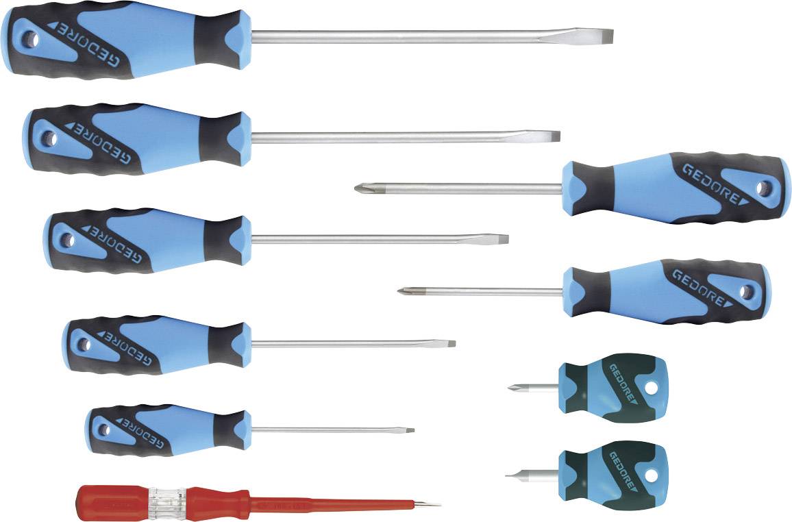 Gedore Werkstatt Schraubendreher-Set 10teilig Schlitz, Kreuzschlitz Phillips