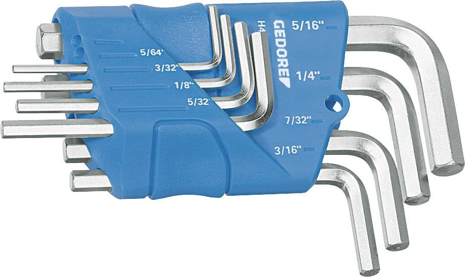Gedore 1505424 Innen-Sechskant Winkelschraubendreher-Set 5/64 Zoll, 3/32 Zoll, 1/8 Zoll, 5/32 Zoll, 3/16 Zoll, 7/32 Zoll, 1/4