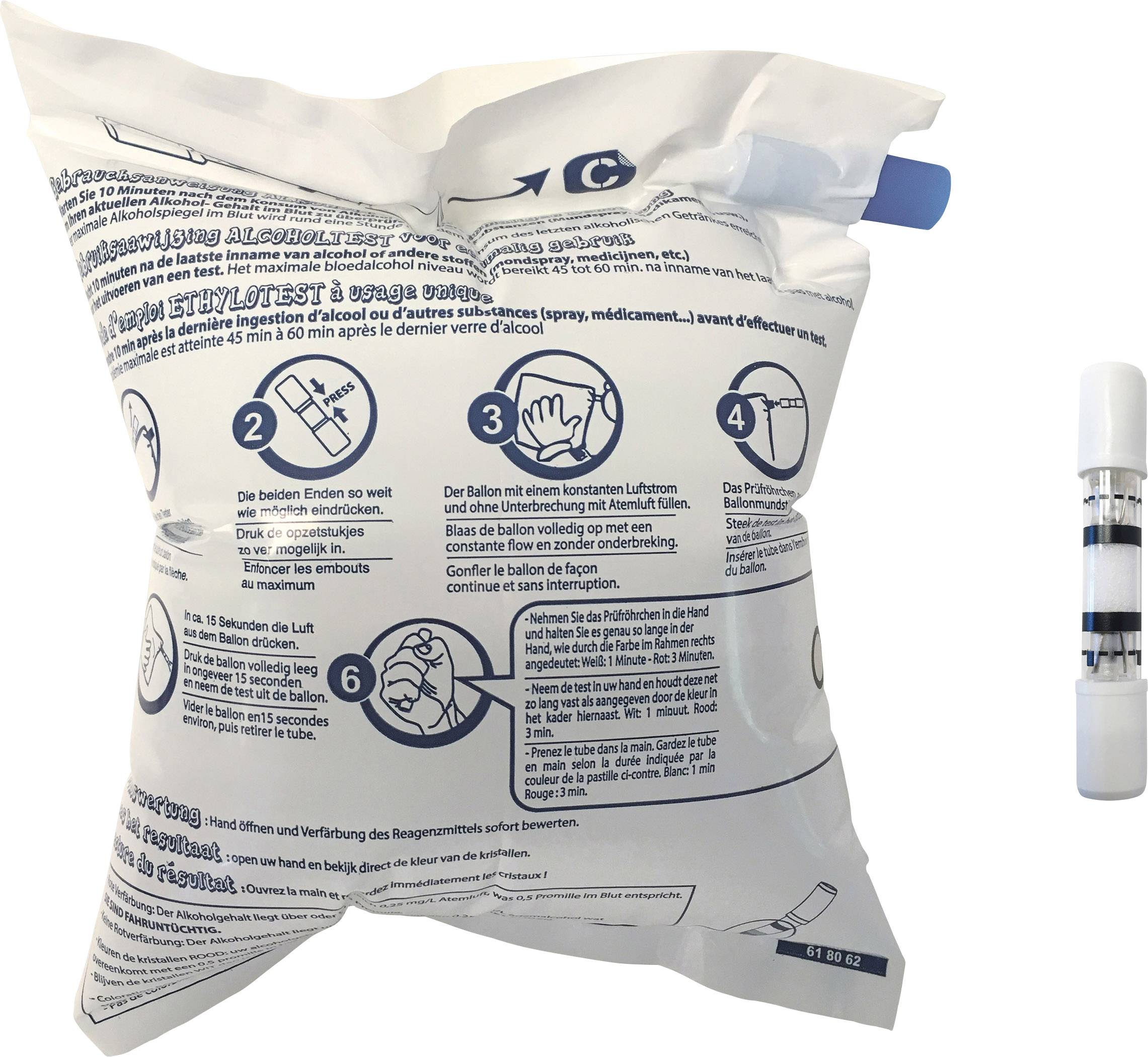 ACE Alkoholtester Weiß, Blau, Gelb 0.0 bis 0.5 ‰ Mit NFX-Zulassung