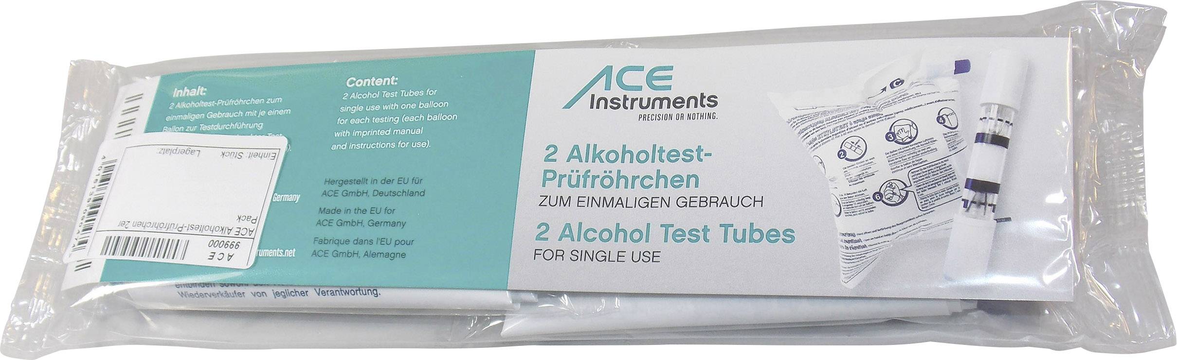 ACE Alkoholtester Weiß, Blau, Gelb 0.0 bis 0.5 ‰ Mit NFX-Zulassung