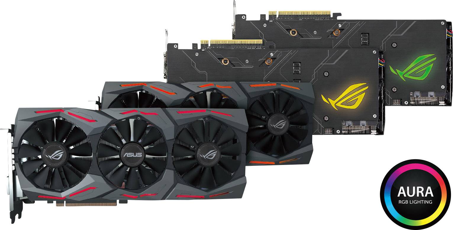 Asus Grafikkarte Nvidia GeForce GTX1070 Strix 8 GB GDDR5-RAM PCIe x16 HDMI®, DisplayPort, DVI