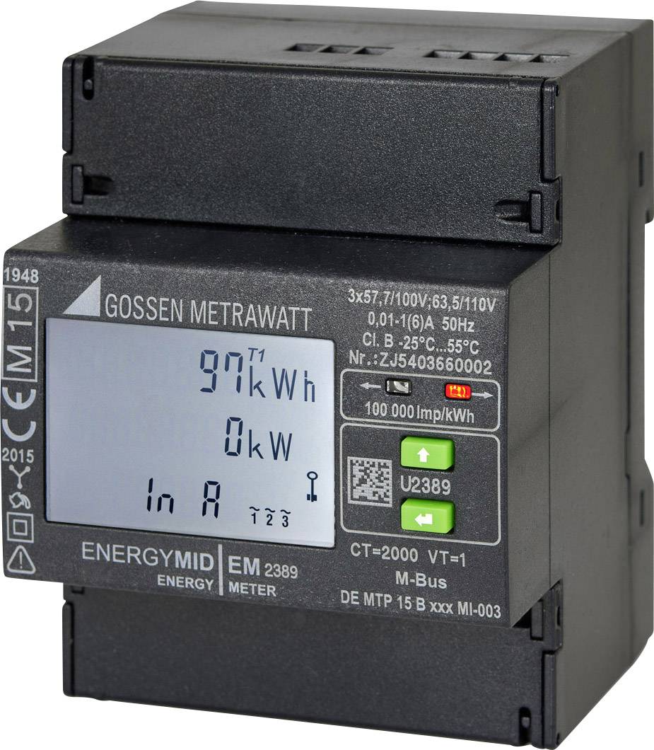Gossen Metrawatt U2389-V026 U2389-V026 Drehstromzähler mit Wandleranschluss digital MID-konform: Ja 1St.