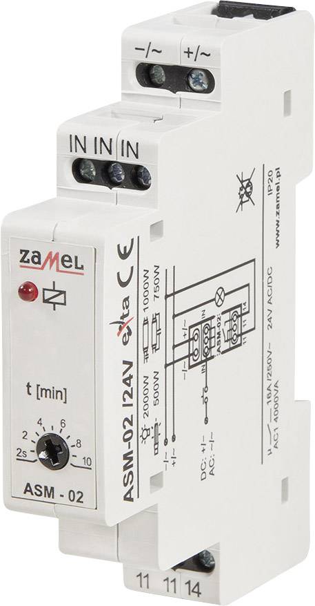 Zamel ASM-02/24V Treppenlichtzeitschalter Hutschiene 24 V