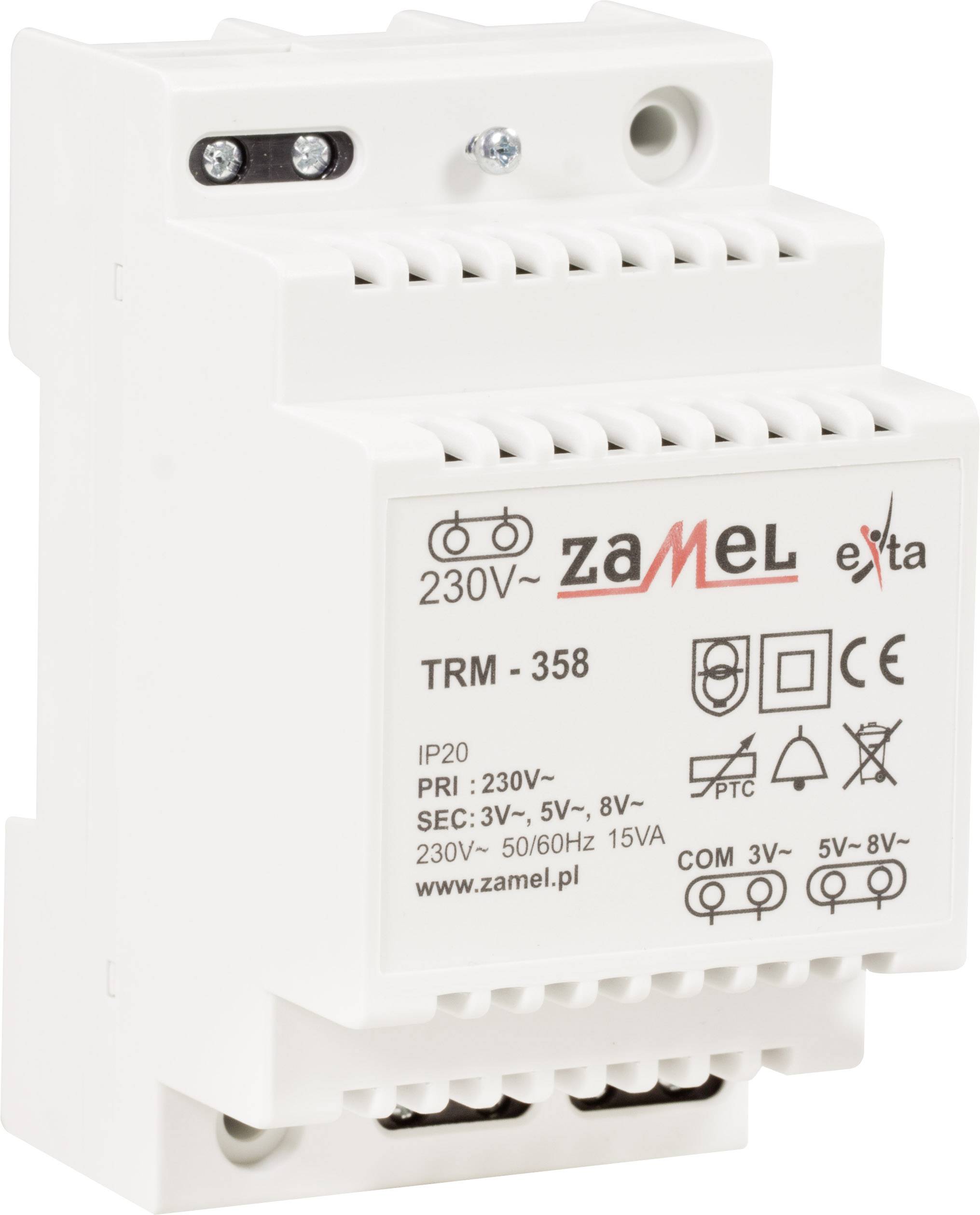 Zamel TRM-358 Klingel-Transformator 3 V/AC, 5 V/AC, 8 V/AC 5A