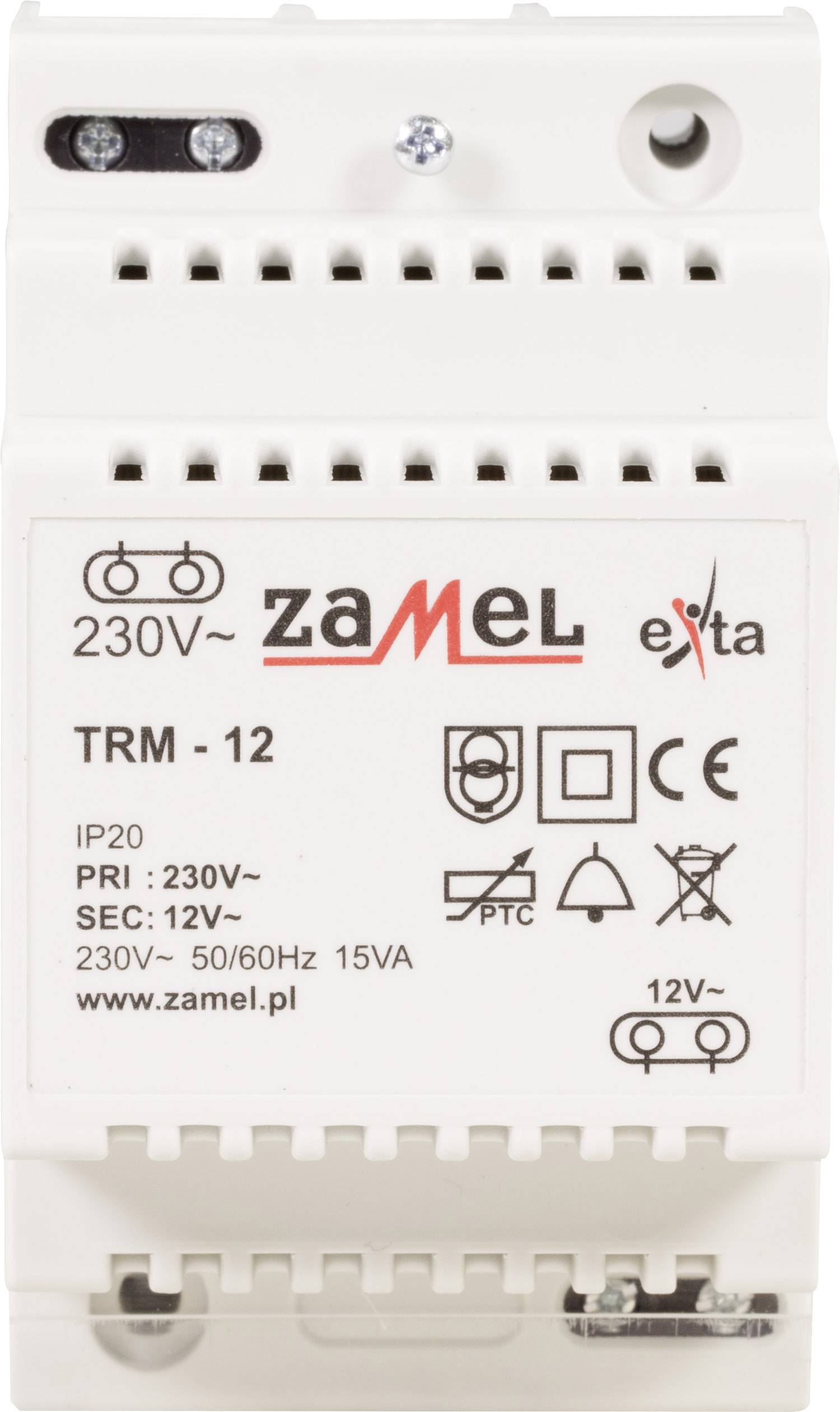 Zamel TRM-12 Klingel-Transformator 12 V/AC 1.25 A