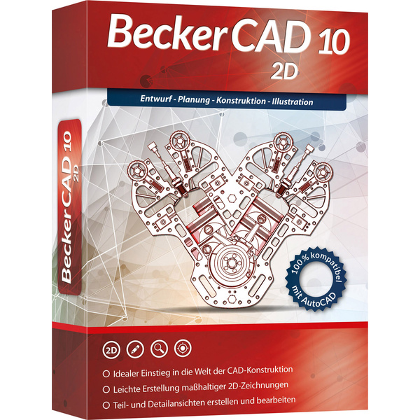 Markt & Technik 8497 Becker CAD 10 2D Vollversion, 1 Lizenz Windows CAD-Software