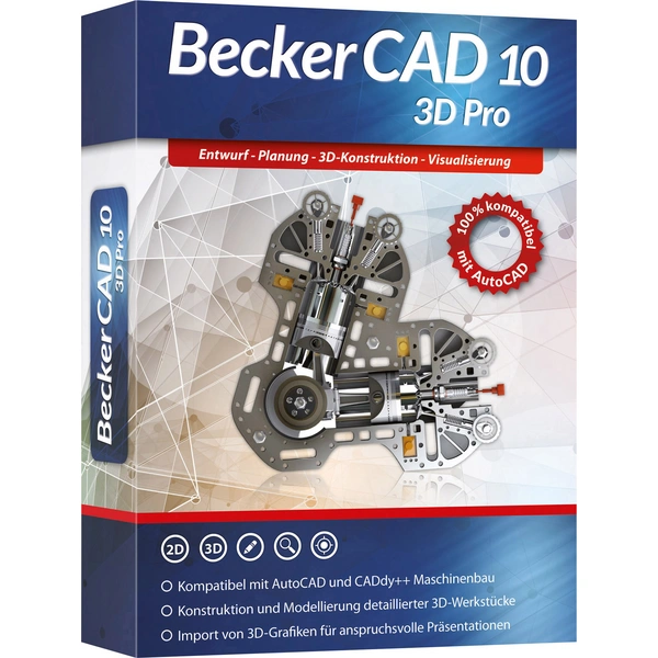 Markt & Technik 8499 Becker CAD 10 3D PRO Vollversion, 1 Lizenz Windows CAD-Software Markt & Technik 8499 Becker CAD 10 3D PRO Vollversion, 1 Lizenz Windows CAD-Software