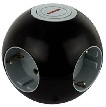 REV Powerglobe mit Schalter, 4-fach, schwarz/grau