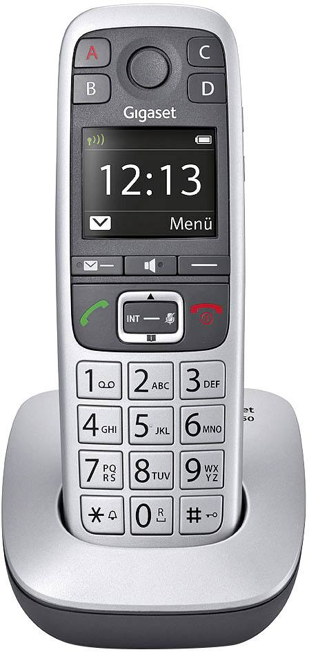 Gigaset E560 DECT/GAP Schnurloses Telefon analog Freisprechen, Optische Anrufsignalisierung Platin