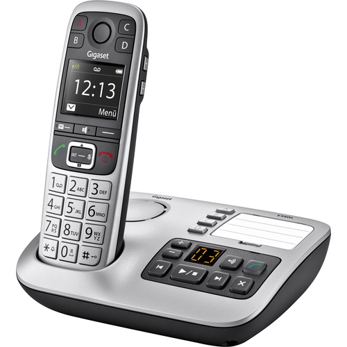 Gigaset E560A DECT/GAP Schnurloses Telefon analog Anrufbeantworter, Freisprechen, Optische Anrufsignalisierung Platin