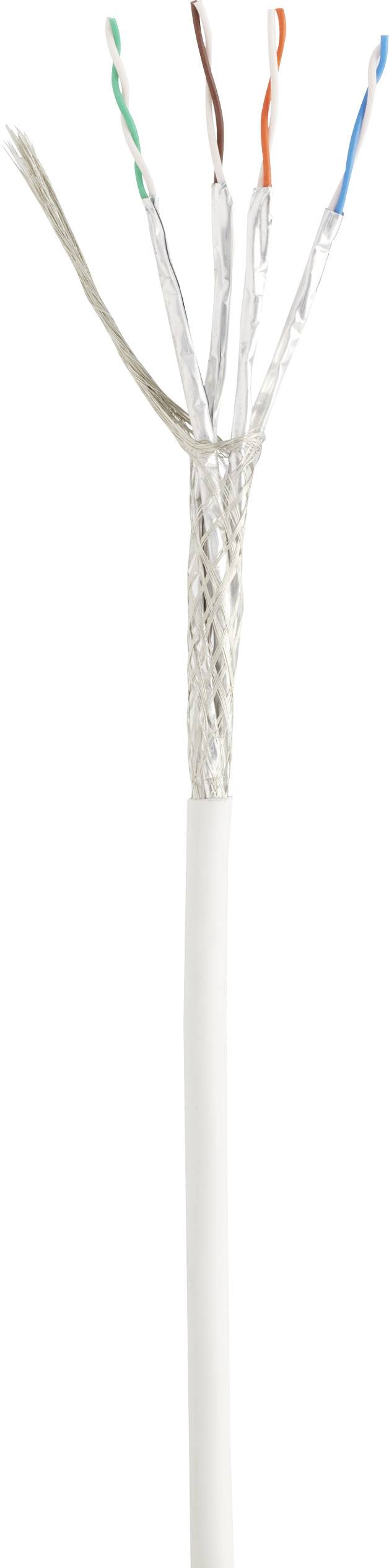 Renkforce RF-4393515 RJ45 Netzwerkkabel, Patchkabel CAT 6a S/FTP 1.00m Weiß verriegelbar, mit Rastnasenschutz, Halogenfrei