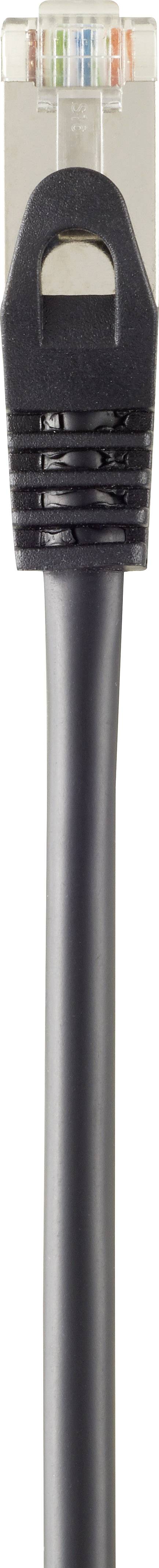 Renkforce RF-4394121 RJ45 Netzwerkkabel, Patchkabel CAT 5e F/UTP 1.00m Schwarz Verlängerungskabel mit Rastnasenschutz, vergoldete