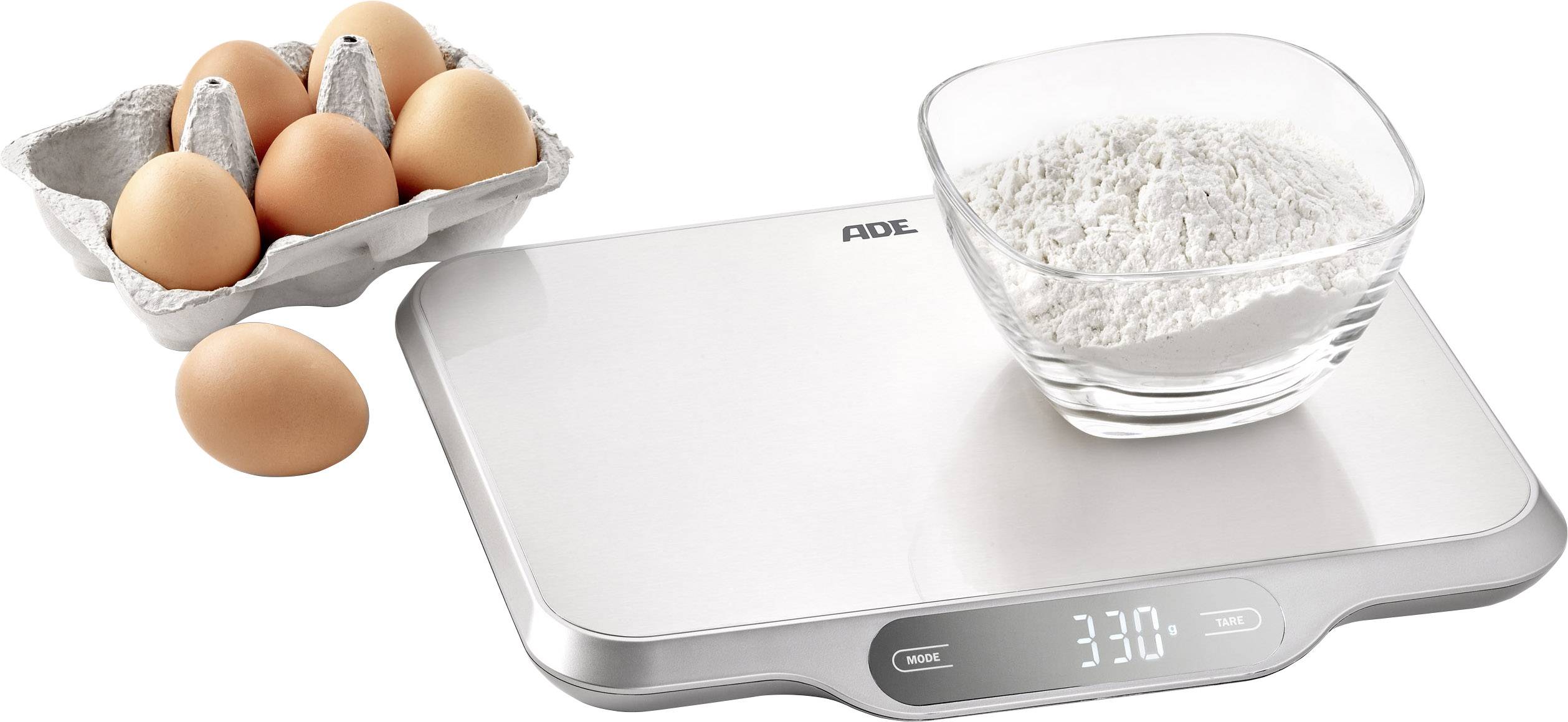 ADE KE 1601 Ladina Küchenwaage digital Wägebereich (max.)=15 kg Edelstahl (gebürstet) 310 x 265 x 25